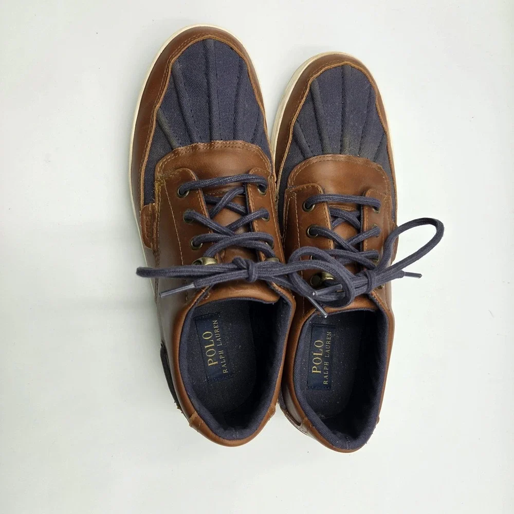 Polo Ralph Lauren Ramiro Canvas Sneaker Deck Shoe Navy Lace-up Nautical 10.5 D